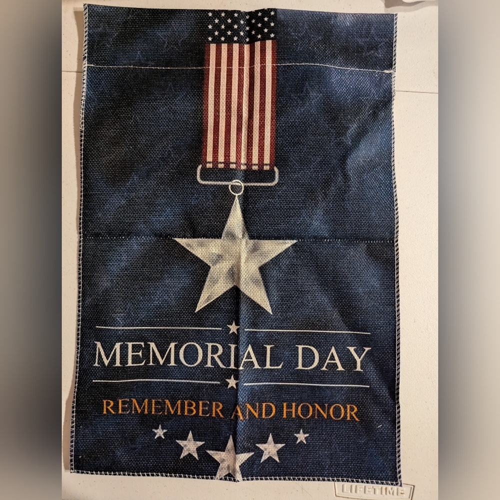 2/$12 Military Memorial Day Honor Patriotic Flag 12 x 18 Dbl Sided